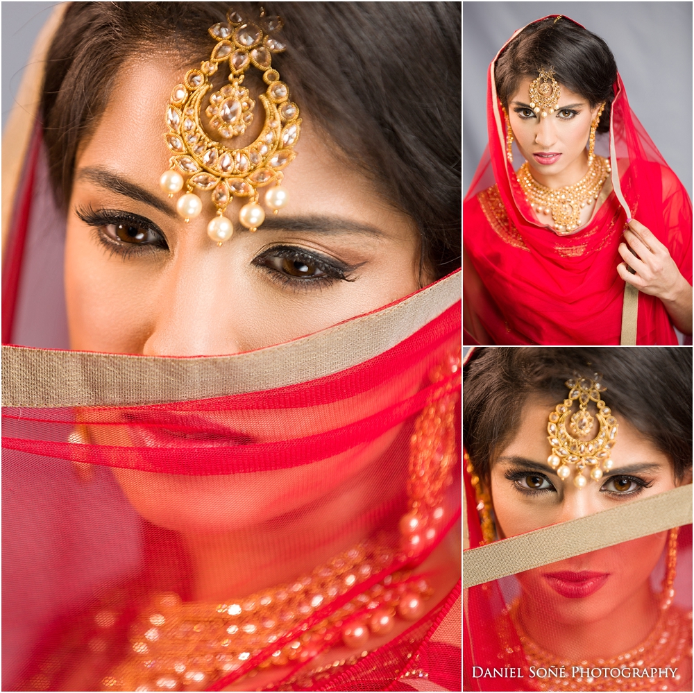 Indian wedding bride in red sari - MUA Glam by Jeet