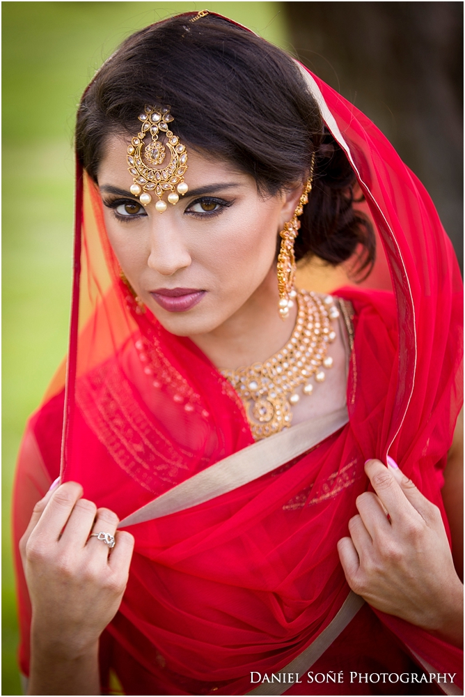 Indian wedding bride in red sari - MUA Glam by Jeet