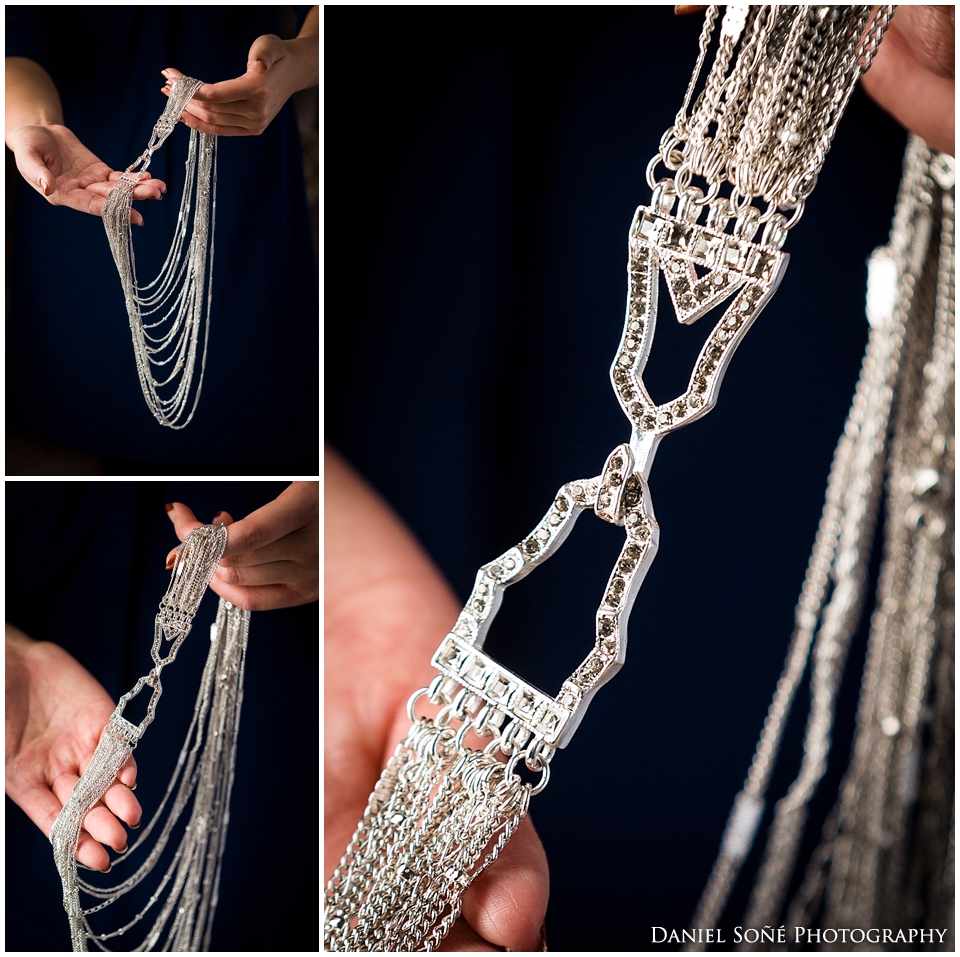 Multi-Strand Chain Bib Necklace.