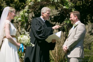 Judge Neil Gorsuch presides over the wedding ceremony of Jessica Bartlow and Jonathan Bentley.