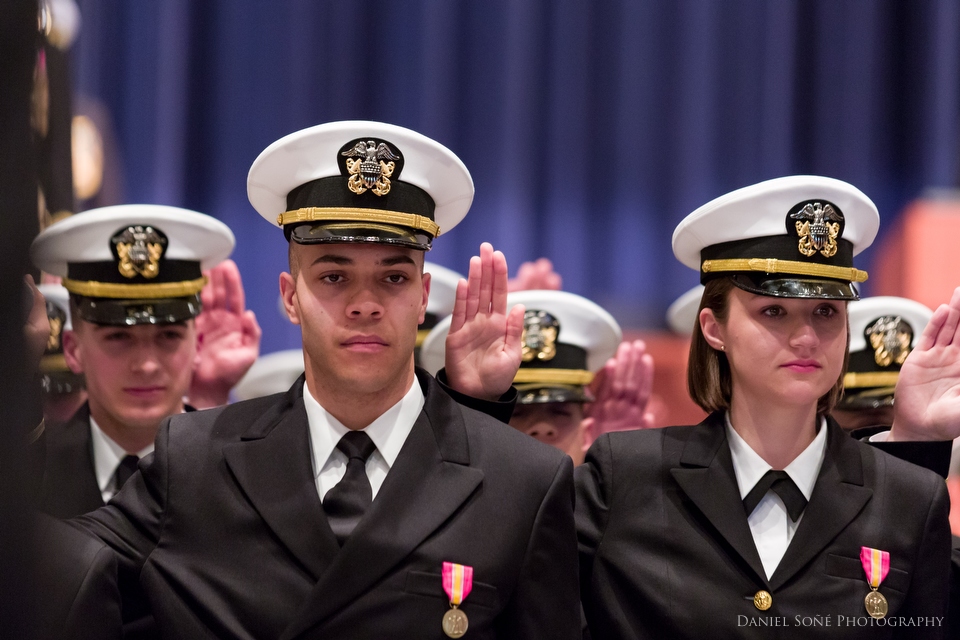 Ensign Gabriel Sone graduated from the U.S. Navy's Officer Candidate School in Newport, RI, a grueling 12-week course to train new officers for the fleet.