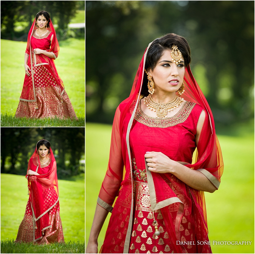Indian wedding bride in red sari - MUA Glam by Jeet